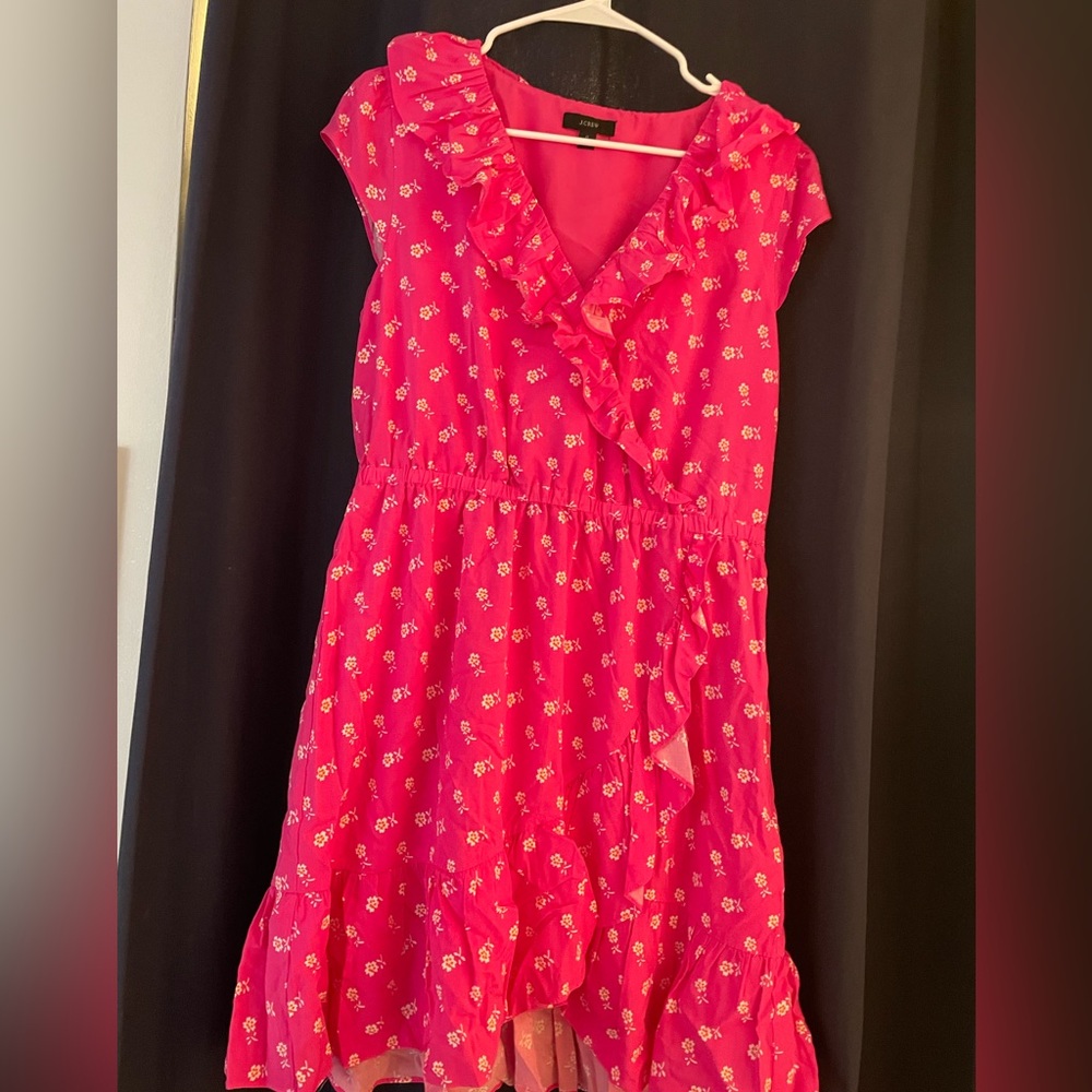 Gently worn J.Crew pink faux wrap dress